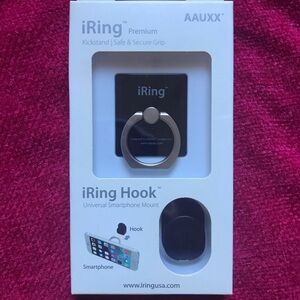New Black Authentic iRing Kickstand iPhone Android Universal Smartphone Mount